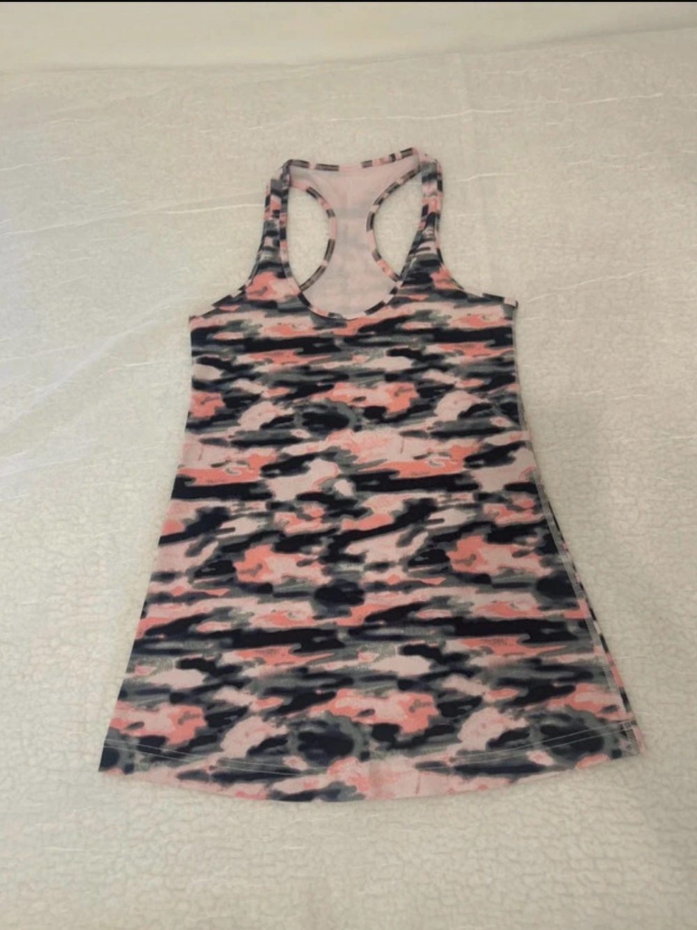 lululemon athletica Pink and Gray Camo Racerback Tank